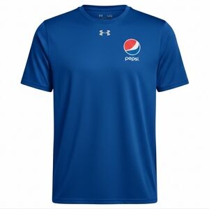 Under Armour Heatgear Blue Tee T-Shirt Pepsi Logo Short Sleeve Size Large